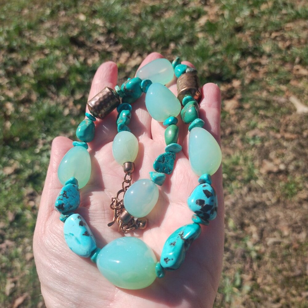 Jay King DTR mine finds Turquoise Gemstone Copper necklace stunning - Picture 13 of 14